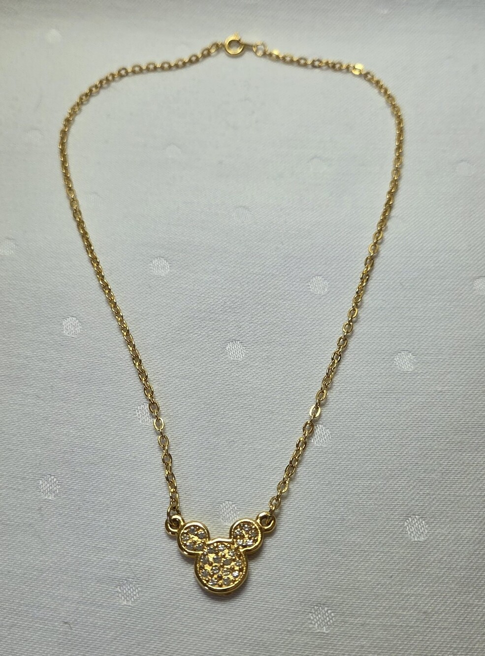 Disney Gold-tone Mickey Crystal Pendant Necklace